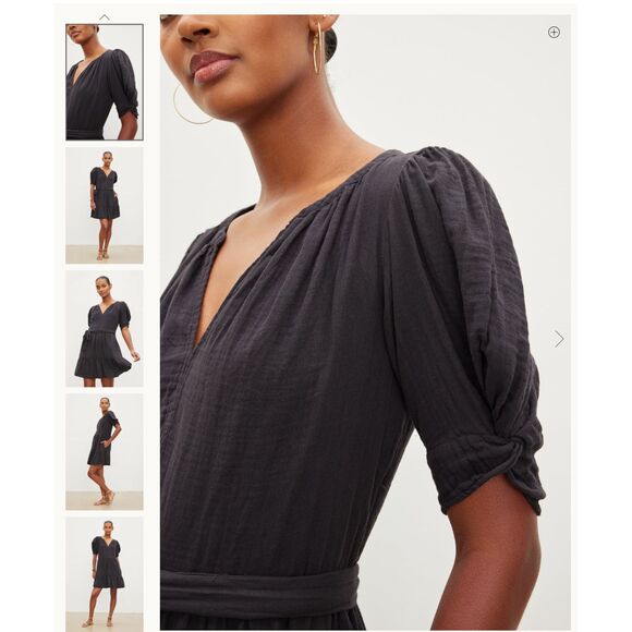 Velvet by Graham & Spencer Women's Bella Cotton Gauze Dress X-Large BLUE COLOR - Picture 16 of 16